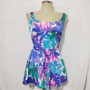 Vtg Gabar Blue/Pink swim suit Suit One Piece